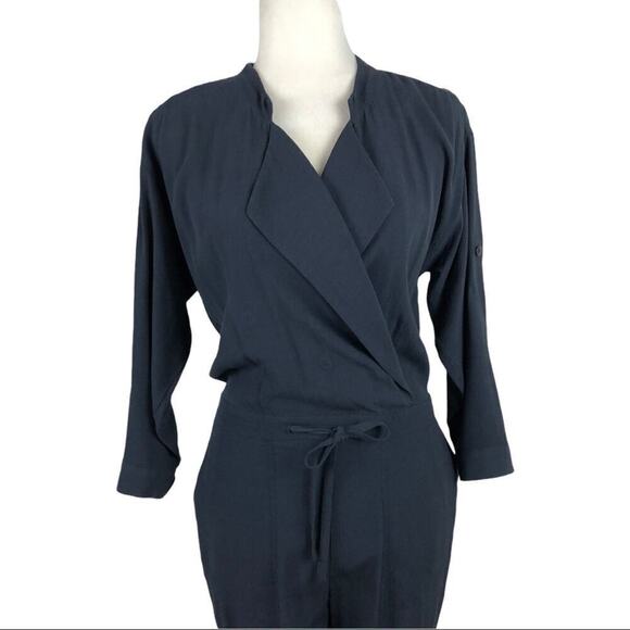 Madewell Womens Navy Novelist Preppy Cropped Jumpsuit Drawstring Size XS - Picture 13 of 13